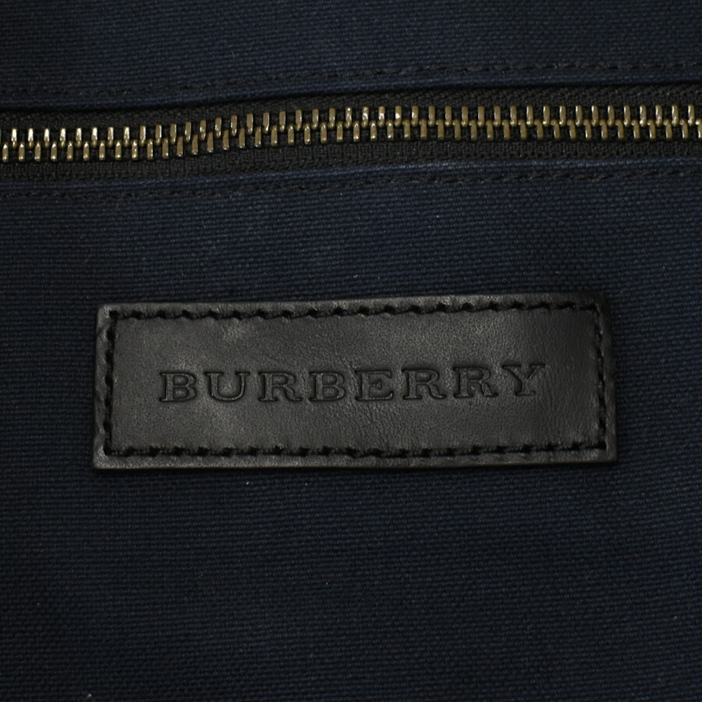 Burberry Backpack Navy Blue Canvas Leather - Picture 9 of 9
